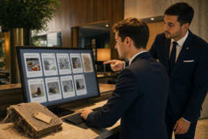 Equipo hotelero revisando la vigencia y privacidad de las preferencias almacenadas de un huésped